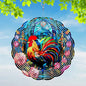 Rooster Yard and Garden Wind Spinner, Unique 3D Hanging Rooster Wind Spinner - color: Rooster