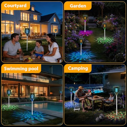 Rossetta Solar Bug Zapper Outdoor, Fly Zapper with Flame & Projector Light - color: Olive Green