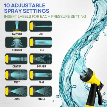 J&B XpandaHose 100ft Expandable Garden Hose, Lightweight, Brass Connectors - color: Black, size: 100ft
