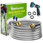 Beitopamz Metal Garden Hose 50 ft with Nozzle, Stainless Steel - size: 50 ft