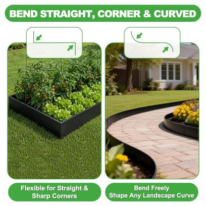 62.5FT Metal Landscape Edging, 15-Pack 50"L x 5"H Rust-Proof Border - color: 5In Tall, size: 15 Pack