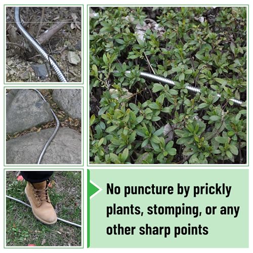 UNCO- Stainless Steel Metal Hose, 4 Feet, No Kink, Short Garden Hose Metal - color: Silver, size: 4 ft
