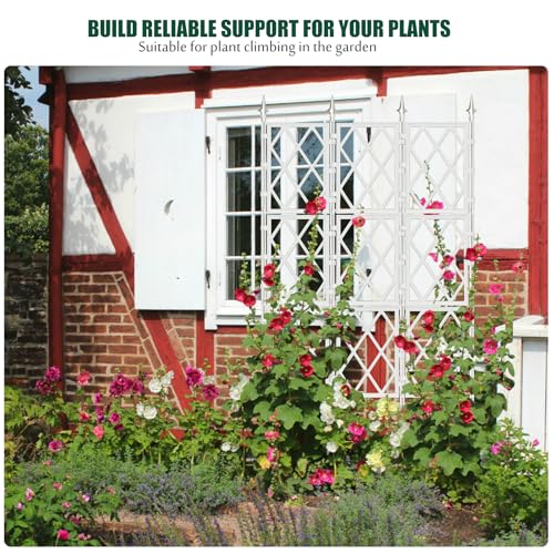 WellSign 63 Inch Metal Pipe Garden Trellis for Climbing Plants Outdoor - color: White