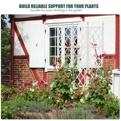 WellSign 63 Inch Metal Pipe Garden Trellis for Climbing Plants Outdoor - color: White