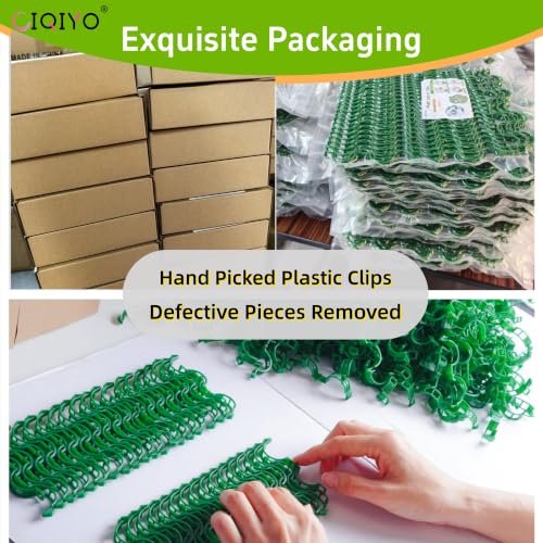 100 Pcs Plant Support Clips,Plastic Clips for Securing Plants - color: Green