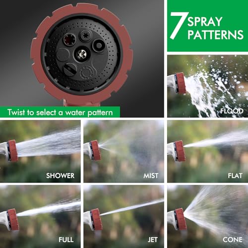 RESTMO Heavy Duty Hose Nozzle, Metal Garden Water Hose Sprayer - color: Red