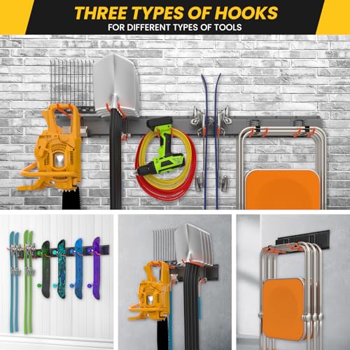 Garage Storage Organization Wall Mount, Garden Tool Organizer 48 Inches