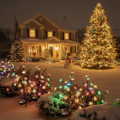 8 Pack Solar Lights Outdoor Waterproof, Garden Lights Solar Flowers - color: Multicolor Cherry 8pack