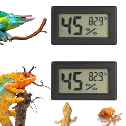Reptile Thermometer and Humidity Gauge Digtal Terrarium Thermometer 2pc - size: rectangle