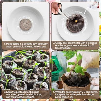 Legigo 100 Pcs 40mm Peat Pellets for Seedlings, Seed Starter Soil Pods - size: 40mm