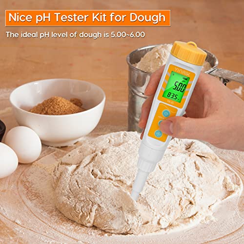 YINMIK Digital pH Meter with Extra Replaceable pH Probe Food pH Checker - color: White