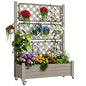 Trellis Raised Garden Bed, Self-Watering Planter Box, Brown - color: Medium Grey, size: 61.2" H