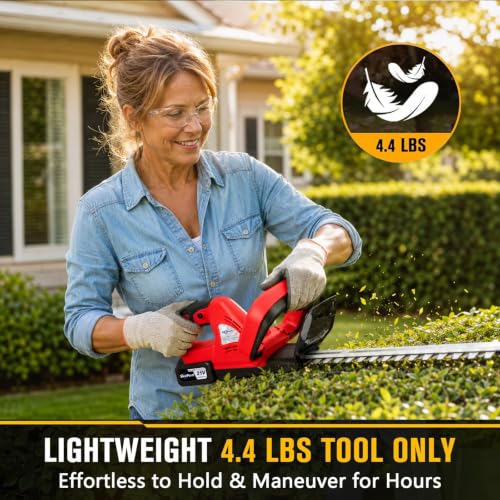 21V Cordless Hedge Trimmer 22" - color: RED