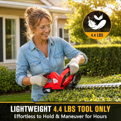 21V Cordless Hedge Trimmer 22" - color: RED