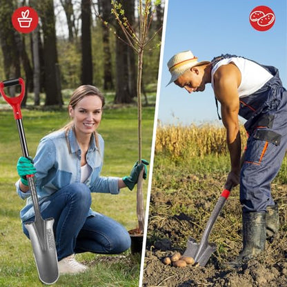 Drain Spade Garden Shovel with Fiberglass Handle 44 inches