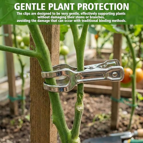 Foldtier 50 Pack Heavy-duty Stainless Steel Garden Clips Large Opening
