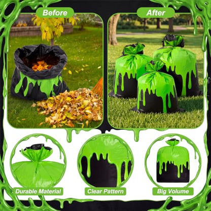 Qilery 4 Pcs Large Halloween Lawn Leaf Trash Bags Outdoor,Ghost - style: Ghost