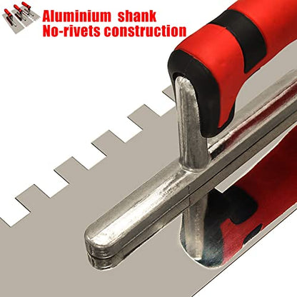 Stainless Steel Tile Tools Set 3PC, Trowel Concrete Tool, Notched Trowel