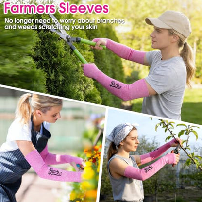 ANSI A5 Cut Resistant Arm Sleeves for Men Women - color: Pink, size: Small