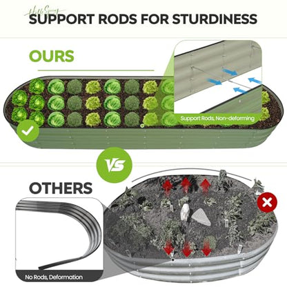 Galvanized Raised Garden Bed 1 Pack, 8x2x1ft Planter Box OliveGreen - color: Olivegreen, size: 8x2x1ft(1pcs)