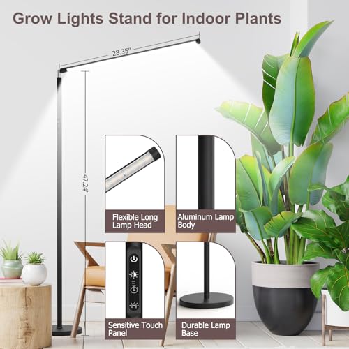 STERREN Plant Floor Lamp for Indoor Plants, Full Spectrum Grow Light - color: Black