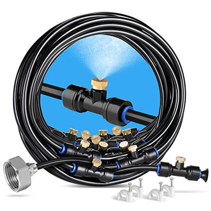 homenote Misting Cooling System, 75FT(23M) Pre-Assembled Mister Kit - size: 75FT / 23M