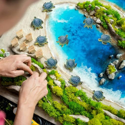 Yerliker 50 Pcs 100 Pcs Mini Sea Turtle Figurines Sea Animals, Blue - color: Blue