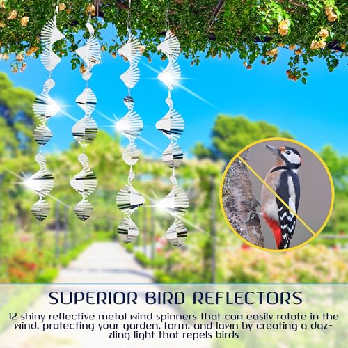 Reflective Bird Deterrents for Outside, Woodpecker Repellent - size: Spiral