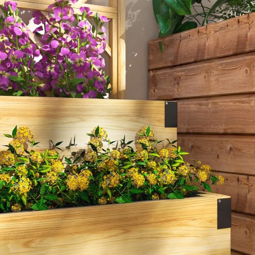 Outsunny 2-Tier Raised Garden Bed with Trellis 42.5"x25.5"x55", Natural - color: Natural, size: 42.5" L x 25.5" W x 55" H