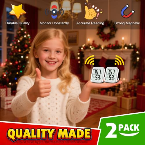 Antonki 2 Pack Room Thermometer Indoor Hygrometer - color: 2 Pcs * Classic White ( 90%+ Choice for Home )