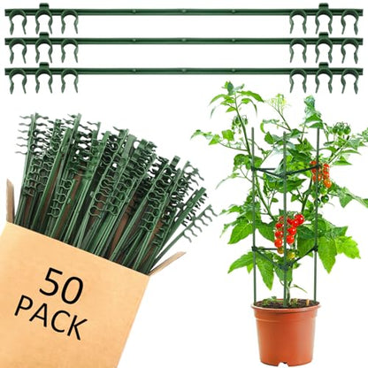 50 Pcs Adjustable Plant Stake Arm for Tomato Cage 11" Stake Connector
