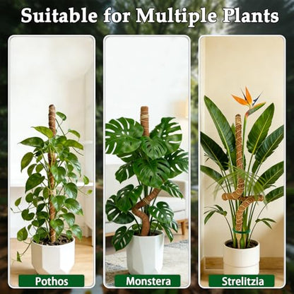 2 Pack 48" Monstera Plants Bendable Moss Pole for Climbing