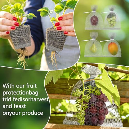 DECYOOL 30 Pack 8 x 12 Inches Fruit Protection Wire Mesh Bags