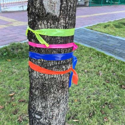 5 Pack Green Flagging Tape, Non-Adhesive Plastic Ribbon Neon Marking Roll - color: Green-5pcs