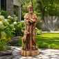 YOLENY 25" Saint Francis Statue with Bird Feeder, Outdoor Garden Decor - size: 25 Inch-Brown St Francis