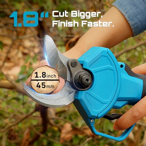 SEESII 2-in-1 Pole Electric Pruning Shears, 1.8" Cut Pole Cordless Pruner - color: Sky Blue