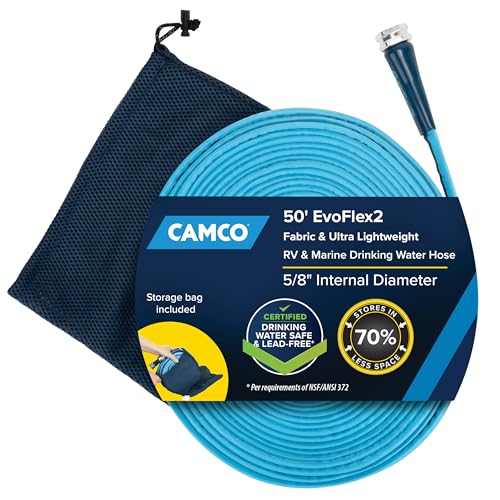 Camco EvoFlex2 50-ft RV Drinking Water Hose - size: 50-Foot, style: Expandable Fabric