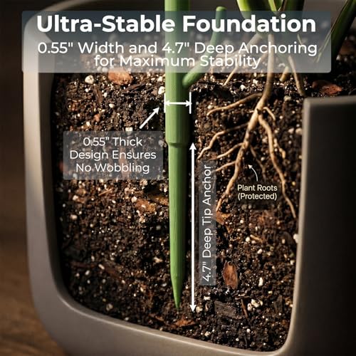 Heavy-Duty Monstera Plant Support Stakes - 10-Piece Stackable Sticks