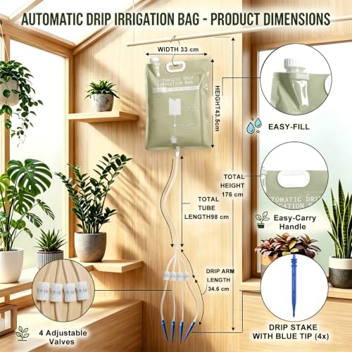 3Pcs 6.5L Automatic Vacation Plant Waterer Bag,Plant Self Watering Devices