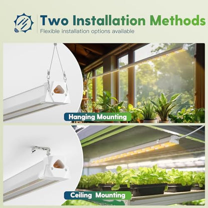 FREELICHT 2Pack 4FT Grow Light for Indoor Plants, Timer, 40W Full Spectrum