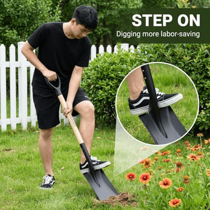 Flat Square Shovel 41 Inch Heavy Duty D Handle Steel Digging Garden Shovel