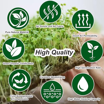 32 PCS Microgreen Mats, 5" X 5" Plant Grow Mat Hydroponic Grow Pads Microgreens Sprouting Mats Microgreens Kit for 1020 Germination Trays Wheatgrass Sprouts - size: 32PCS 5''x5''