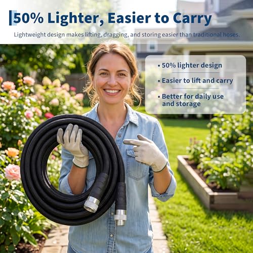 Garvee 25 FT Non-Expandable Garden Hose, Lightweight Water Hose - size: 25 FT