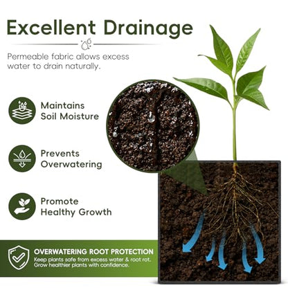 2-Pack Fabric Raised Planter Beds, 22 Gallon, 3x1x1 Ft