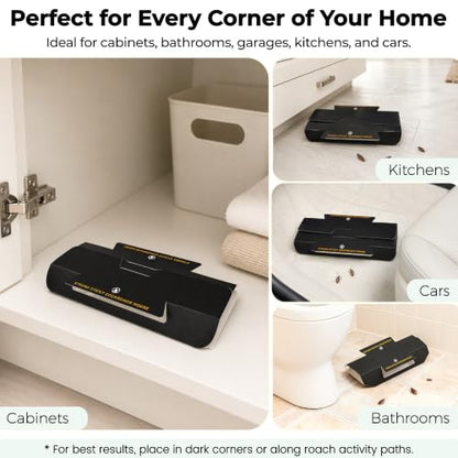 Cockroach Traps for Home – Non-Toxic Odorless Roach Glue Traps, Strong Sticky Multi-Entry Design for Kitchen, Cabinets & Bathroom, 10 Pack - size: 10 Pack