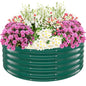 TBMLC 17" Tall,4 FT Diameter Elevated Round Metal Raised Garden Bed Green - color: Dark Green, size: 4FT Diameter