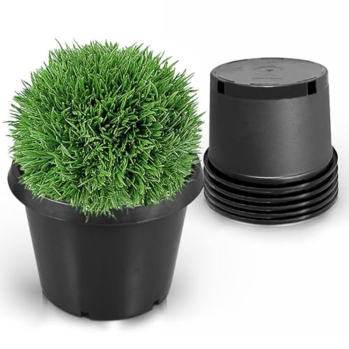 5-Pack 25 Gallon Round Planter Nursery Pots, Flower Plant Container Injection Molded Plastic Nursery Pot Gardening Pots for Indoor Outdoor Vegetables, Succulents, Black - color: Black, size: Round-25Gallon-5pcs