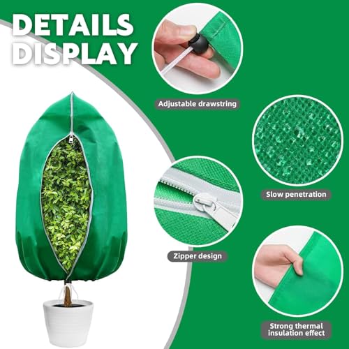 4 Pack Zippered Plant Covers for Freeze Protection, 47 x 70 in - size: 47"W x 70"H(4 PCS)