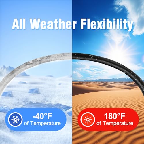 Short Garden Hose 3 ft x 5/8" Female to Female, Heavy Duty Small Water Hose Extender Connector, Leak-Free Connections Hybrid Rubber Leader Hose with 3/4" Double GHT Fittings, Black - size: 3ft Female to Female