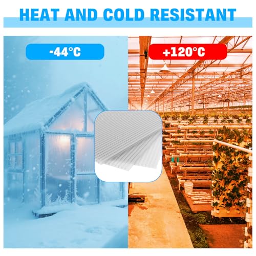 6 Pack Polycarbonate Greenhouse Panels, 4' x 2' x 0.32" Twin-Wall Panels - size: 6 PCS 4' x 2' x 0.32"